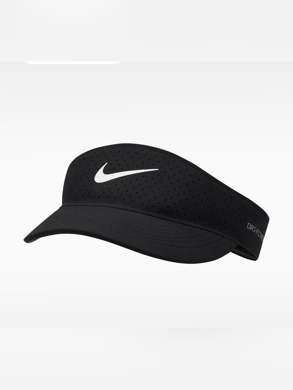 Nike Black Unisex Aerobill Visor with White Swoosh, NEW - Picture 8 of 10